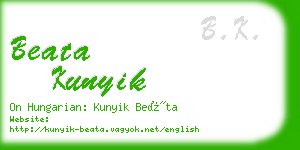 beata kunyik business card